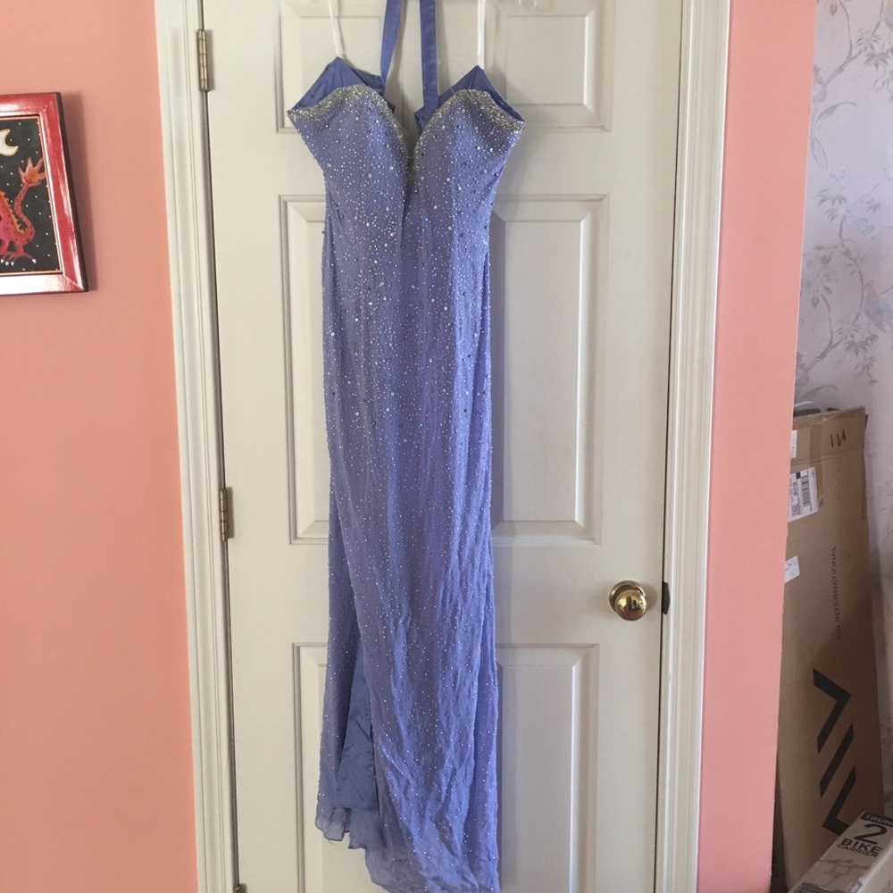 Purple periwinkle bluish evening gown beads 8